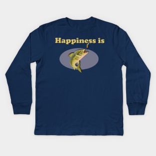 Happiness is Trout Fishing Kids Long Sleeve T-Shirt